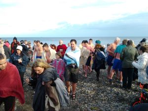 Hail, rain or snow, crowds gather for the annual New Year Swim